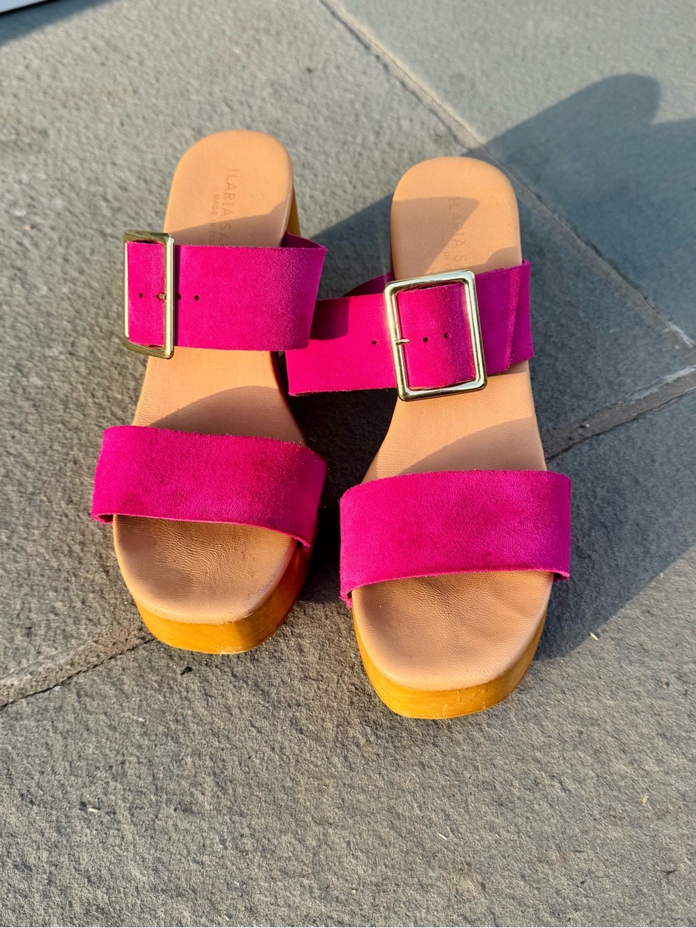 Ilaria Sartori Fuchsia suede block heel